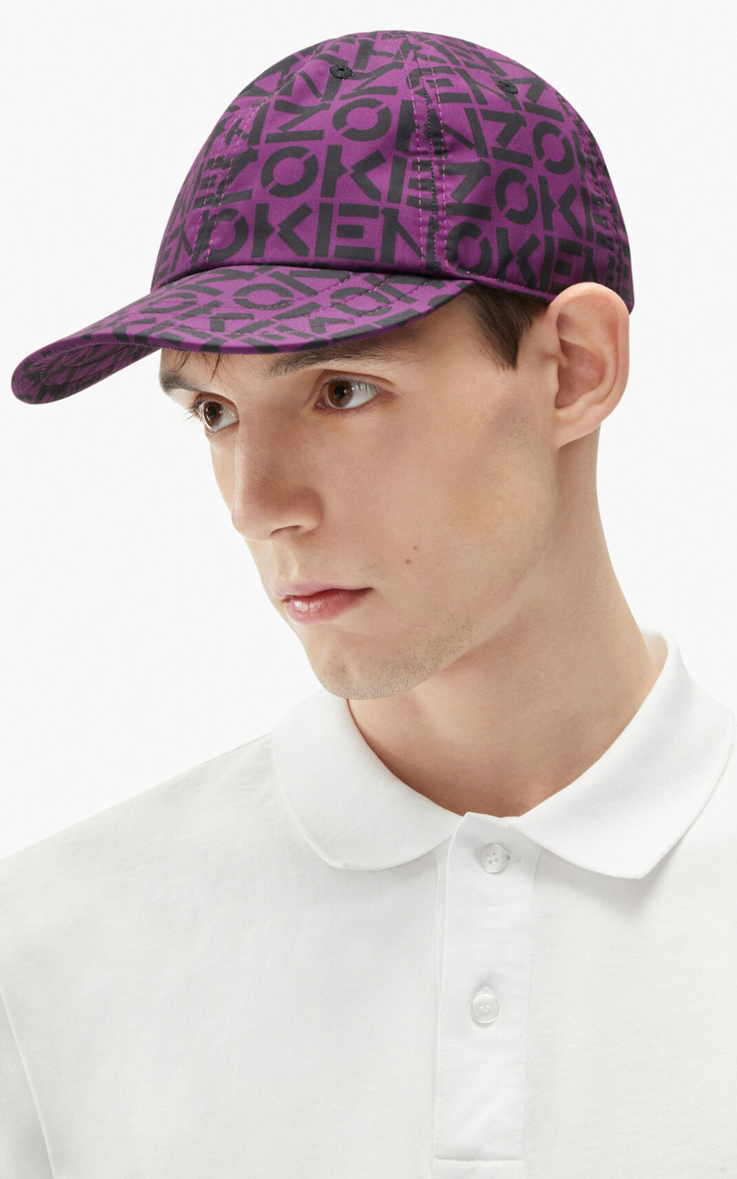 Casquette Kenzo Femme Monogrammed baseball Violette UIWXC-8712